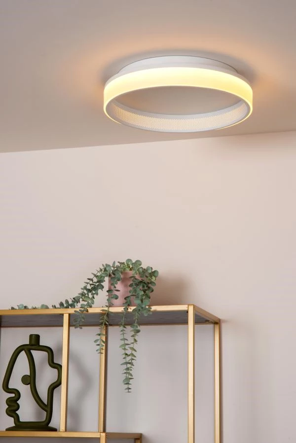 Lucide ESTREJA - Plafonnier - Ø 40 cm - LED 3 StepDim - CCT - 2500K/3000K - Blanc - ambiance 3